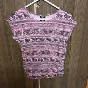 Elephant print pink top