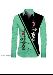 Men&#39;s Mom &amp; Dad Printed Shirt Febric