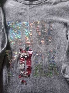Sparkly Grey Long Sleeve Top