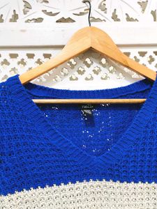 Blue Striped Knit Sweater ()