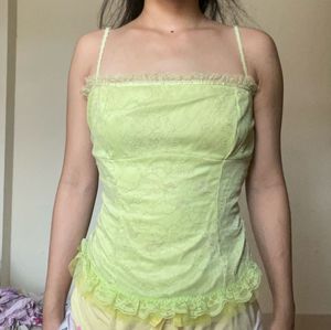 Green Lace Detailed Top