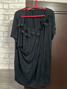 Gia off Shoulder Top Black Pure Cotton