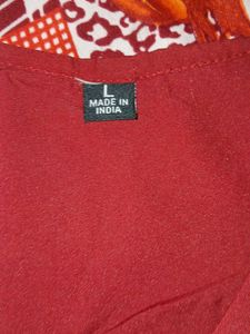Maroon Tunic Top with Tie