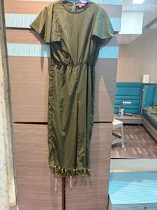 Olive Colour Jump Suit For Beautiful Girl