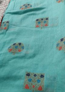 Teal Floral Print Fabric