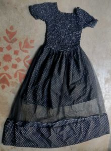 Black With White Polka Dots Midi Dress