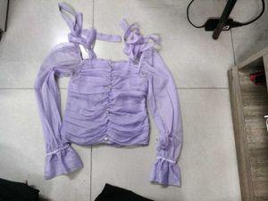 Purple Tie-Strap Top