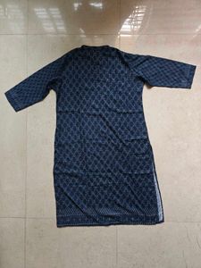 Blue Print Kurta With Chunri