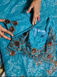 party wear saree with blouse.