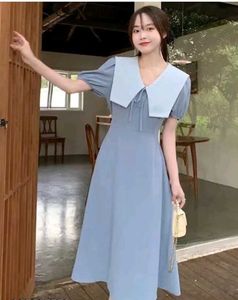 Sailor Collar Midi Dress