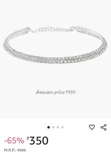 Elegant Silver Rhinestone Choker Necklace❤️