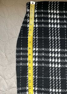 Black &amp; White Plaid Mini Skirt