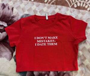 Red Graphic Crop Top