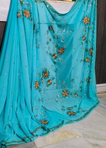 Heavy Bridal Embroidered Stone Work Saree