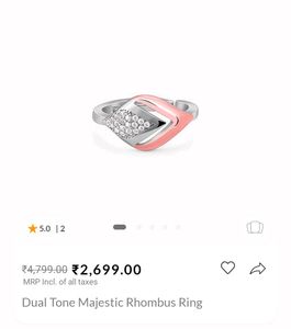Giva 925 Real Silver Dual Majestic Ring
