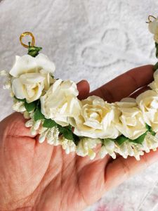 White Rose Hair Bun Accessory