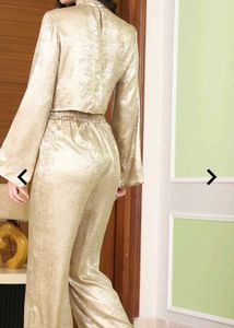 Shein Party Shimmer Crop Top &amp; Pant Co-Ord Set