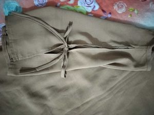 Olive Green Tie-Sleeve Blouse