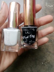 Black &amp; White Nail Polish Duo