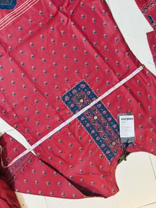 Red Printed Kurta Set