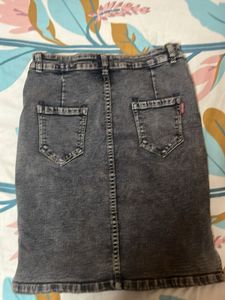 Acid Wash Denim Mini Skirt