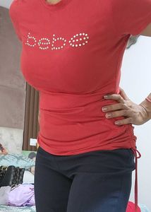 Bebe Red Hot Slim Fit T Shirt