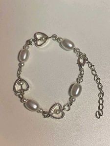 Pearl & Heart Charm Bracelet
