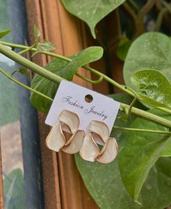 White Petal Drop Earrings