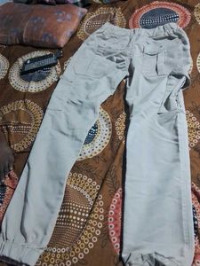 Boys Beige Cargo Pants