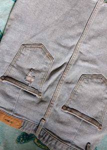 Distressed Denim Mini Skirt