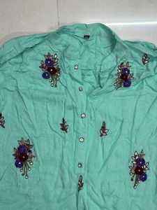 Kurti With Mirror Work