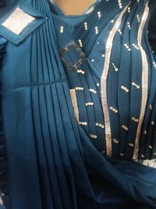 Blue Embellished  One Min Saree