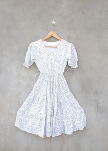Flared Dotted Dress