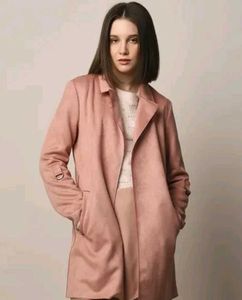 ONLY Pink Faux Suede Blazer - Free Size