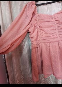 Pink Puffed Sleeve Top