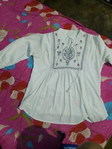 White Embroidered Top