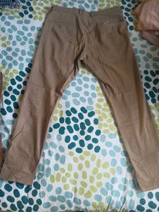 Khaki Straight Leg Casual Pants