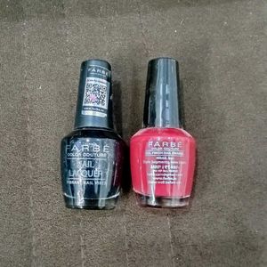 Farbe Nail Polish Duo (Shimmer Black 🖤/Strawberry