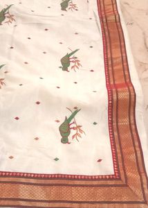 Beautiful Peacock Printed Saree With Blouse