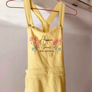 Yellow Floral Overalls