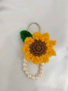 Crochet Sunflower Keychain 🌻💕
