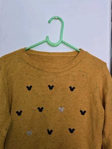 Cute Mustard Mouse Print Sweate size Mr