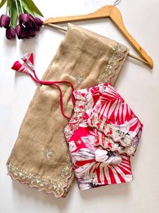 🆕️🆕️Elegant nude crush saree