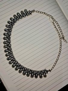Oxidized Chocker Necklace With Earring