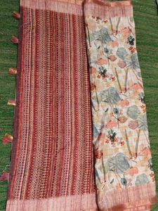 Floral &amp; Checked  Saree