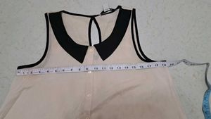 Chic White Blouse with Black Collar