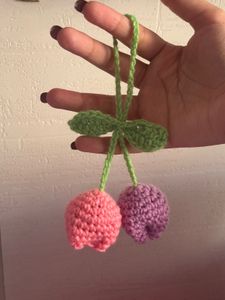 Cute Crochet Tulip Keychain
