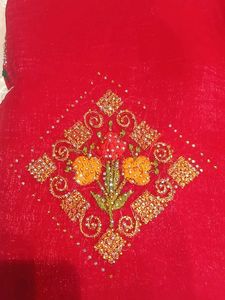 Red Embroidered Saree