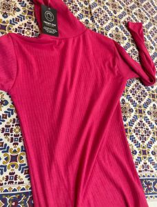 Pink Bodycon Midi Dress by Trendy Era