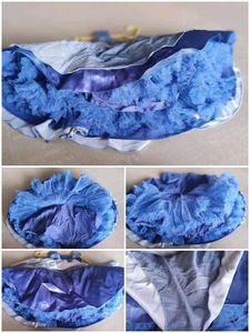 Sparkling Blue Asymmetric Party Frock &amp; Bag